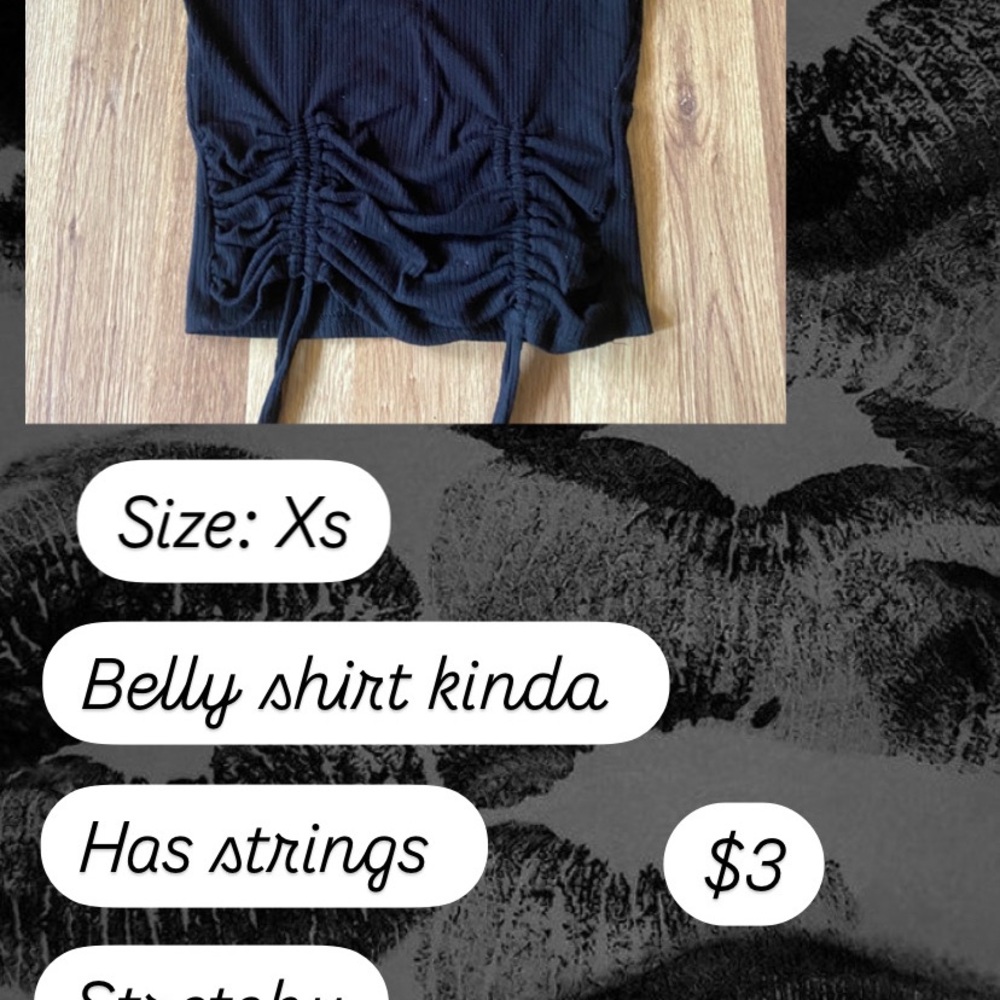 Black Ruched Crop Top